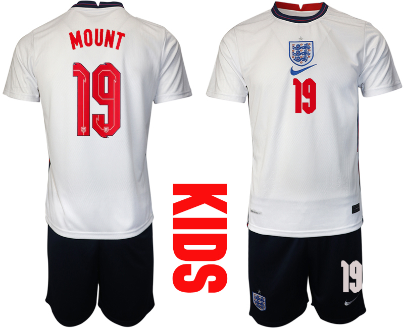 2021 European Cup England home Youth #19 soccer jerseys